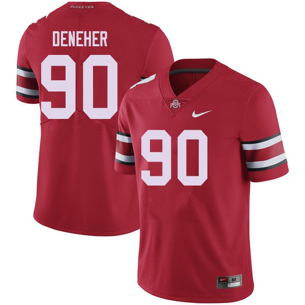 Ohio State Buckeyes #90 Jack Deneher Men Stitch Jersey Red